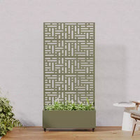 PexFix Jardinière extérieure métallique avec écran treillis décoratif, séparateur d'intimité, carré potager surélevé, support pour plantes grimpantes pour patio et cour