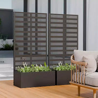 PexFix Lot de 2 jardinières extérieures en métal avec écran d'intimité, cloison décorative autoportante, lit de jardin surélevé avec treillis, conteneur à plantes multifonctionnel