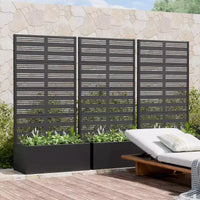 PexFix Lot de 2 jardinières extérieures en métal avec écran d'intimité, cloison décorative autoportante, lit de jardin surélevé avec treillis, conteneur à plantes multifonctionnel