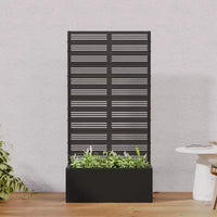 PexFix Lot de 2 jardinières extérieures en métal avec écran d'intimité, cloison décorative autoportante, lit de jardin surélevé avec treillis, conteneur à plantes multifonctionnel