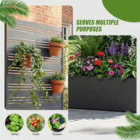 PexFix Lot de 2 jardinières extérieures en métal avec écran d'intimité, cloison décorative autoportante, lit de jardin surélevé avec treillis, conteneur à plantes multifonctionnel
