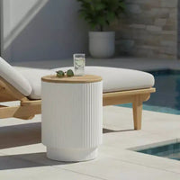 Christopher Knight Home Siriporn Table d'appoint de patio moderne ronde de rangement en béton léger