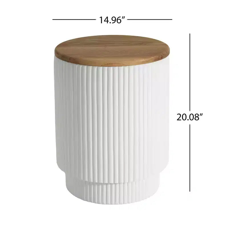 Christopher Knight Home Siriporn Table d'appoint de patio moderne ronde de rangement en béton léger