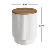 Christopher Knight Home Siriporn Table d'appoint de patio moderne ronde de rangement en béton léger