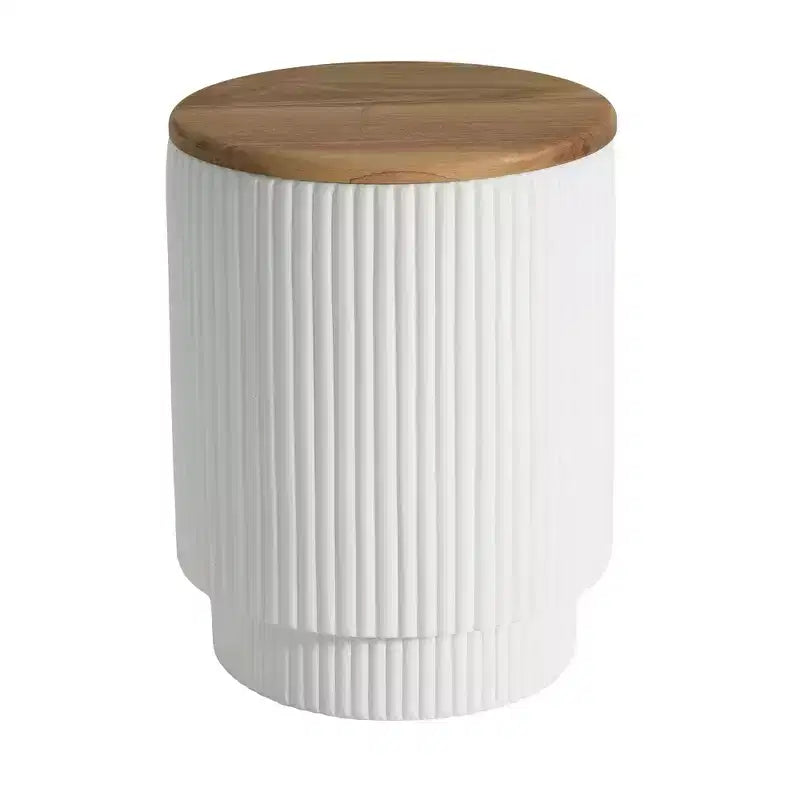 Christopher Knight Home Siriporn Table d'appoint de patio moderne ronde de rangement en béton léger