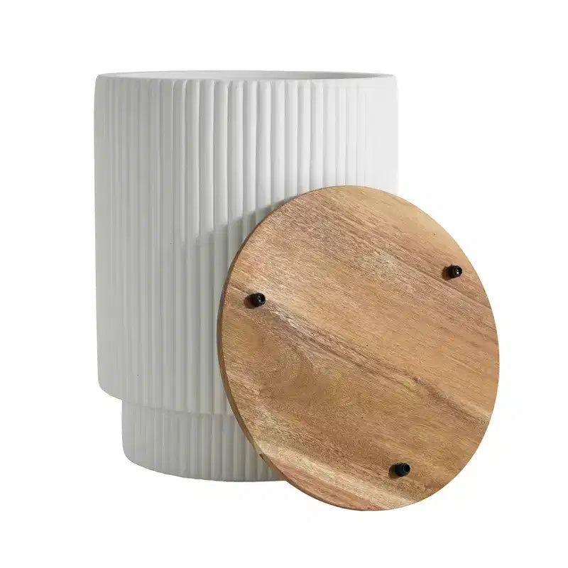 Christopher Knight Home Siriporn Table d'appoint de patio moderne ronde de rangement en béton léger