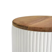 Christopher Knight Home Siriporn Table d'appoint de patio moderne ronde de rangement en béton léger