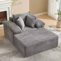 48,8" Canapé-lit chaise longue surdimensionné - Canapé sans structure en velours côtelé avec oreillers et accoudoirs larges pour salon ou chambre à coucher