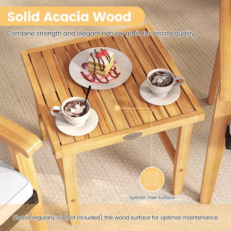 Costway Ensemble de mobilier de terrasse en résine tressée PE 3 pièces avec table basse et coussins pour porche avant