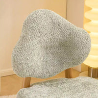 Fauteuil d'appoint moelleux Cloud Puff avec pieds en bois - Chaise moderne pour coiffeuse et salon