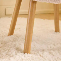 Fauteuil d'appoint moelleux Cloud Puff avec pieds en bois - Chaise moderne pour coiffeuse et salon