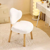 Fauteuil d'appoint moelleux Cloud Puff avec pieds en bois - Chaise moderne pour coiffeuse et salon