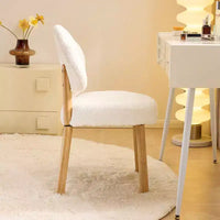 Fauteuil d'appoint moelleux Cloud Puff avec pieds en bois - Chaise moderne pour coiffeuse et salon