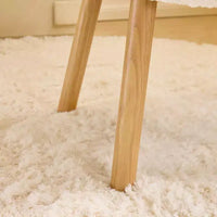 Fauteuil d'appoint moelleux Cloud Puff avec pieds en bois - Chaise moderne pour coiffeuse et salon
