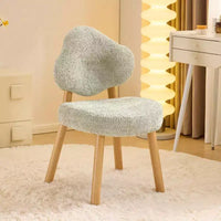Fauteuil d'appoint moelleux Cloud Puff avec pieds en bois - Chaise moderne pour coiffeuse et salon