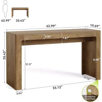 Table de bar en bois Lantine 63, table à manger rectangulaire hauteur comptoir style pub pour 4-6, unité de bar moderne pour cuisine, bistro, balcon