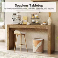 Table de bar en bois Lantine 63, table à manger rectangulaire hauteur comptoir style pub pour 4-6, unité de bar moderne pour cuisine, bistro, balcon