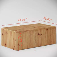 Table basse rectangulaire en bois massif Lantine 47 pouces, table centrale style ferme avec grain de bois naturel pour salon, style rétro