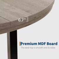 Table à manger ronde industrielle de 47 pouces pour 4-6 personnes, table de cuisine peu encombrante en bois avec cadre en métal, table à manger moderne rustique, sans chaises