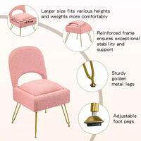 Furniliving Chaise de coiffeuse avec rangement, chaise de maquillage de rangement avec dossier pliant