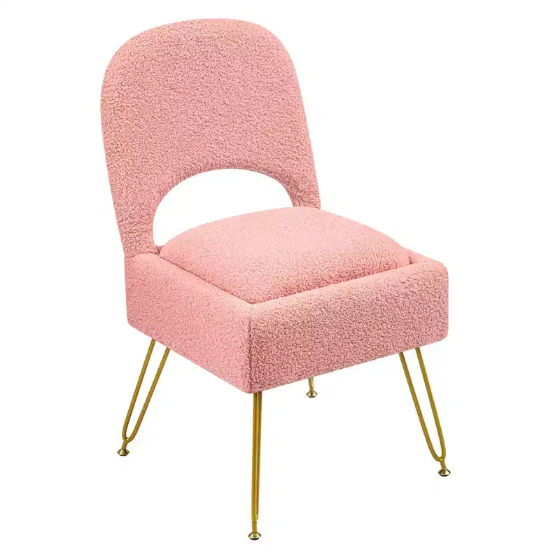 Furniliving Chaise de coiffeuse avec rangement, chaise de maquillage de rangement avec dossier pliant