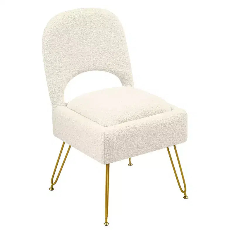 Furniliving Chaise de coiffeuse avec rangement, chaise de maquillage de rangement avec dossier pliant