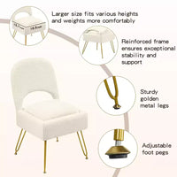 Furniliving Chaise de coiffeuse avec rangement, chaise de maquillage de rangement avec dossier pliant