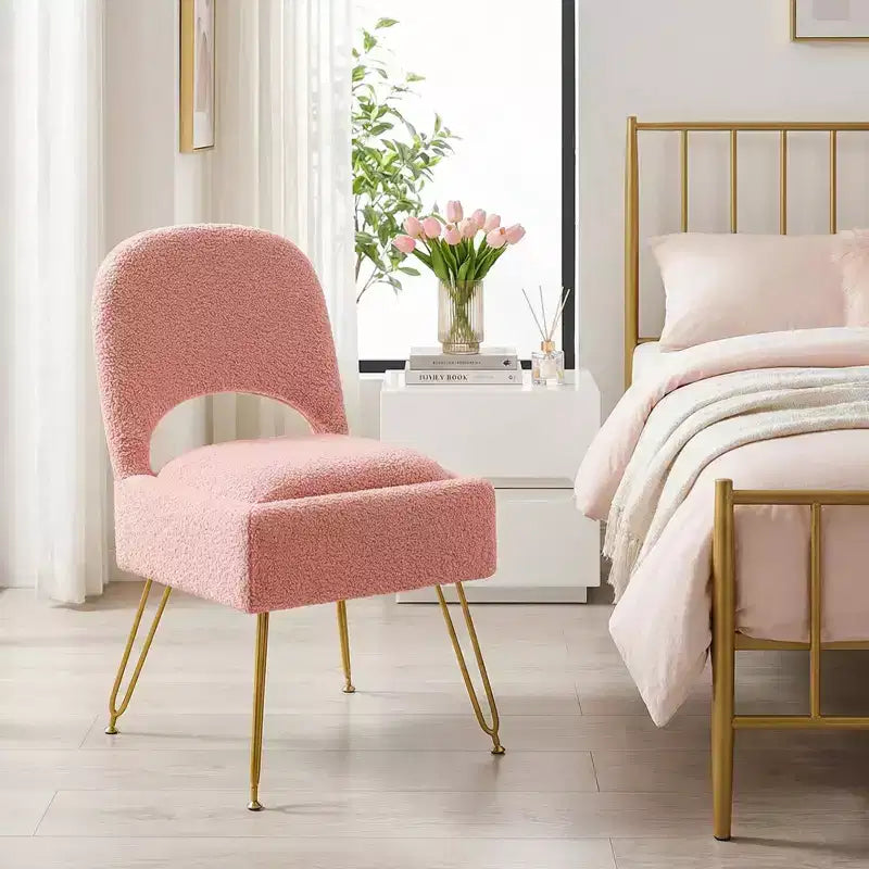 Furniliving Chaise de coiffeuse avec rangement, chaise de maquillage de rangement avec dossier pliant