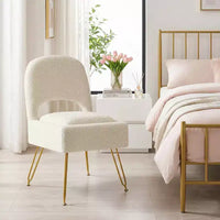 Furniliving Chaise de coiffeuse avec rangement, chaise de maquillage de rangement avec dossier pliant
