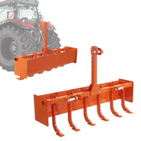 Lame de boîte 55 pour tracteur catégorie 1 Cat 0, dent de scarificateur, 6 dents réglables pour nivellement, terrassement, aménagement paysager