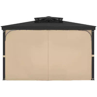 VEVOR Rideaux de gazebo extérieurs, conviennent à la plupart des gazebos 10' x 10' x 6,7', rideaux d'intimité de gazebo à 4 panneaux latéraux avec fermetures éclair, kaki