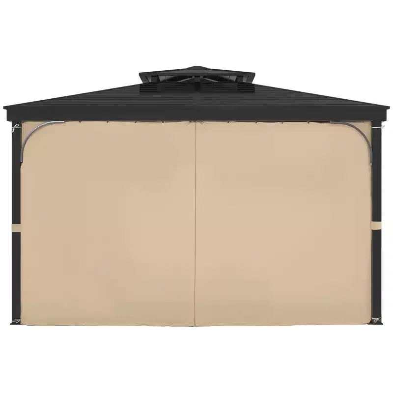 VEVOR Rideaux de gazebo extérieurs, conviennent à la plupart des gazebos 10' x 10' x 6,7', rideaux d'intimité de gazebo à 4 panneaux latéraux avec fermetures éclair, kaki