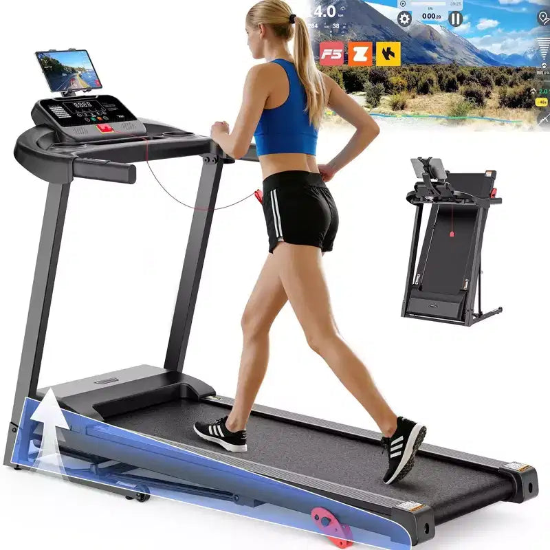 Tapis de course en solde, Dégagement de tapis de course, Tapis de course pliable 3,25 CV, Appareil cardio à inclinaison manuelle avec haut-parleurs Bluetooth