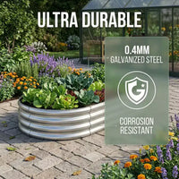 NAYSAYE Jardinière ovale galvanisée lot de 2, carré potager surélevé métallique - épaisseur 0,78 mm - pour la culture extérieure de légumes, fleurs, fruits, 70,8*35*11,4