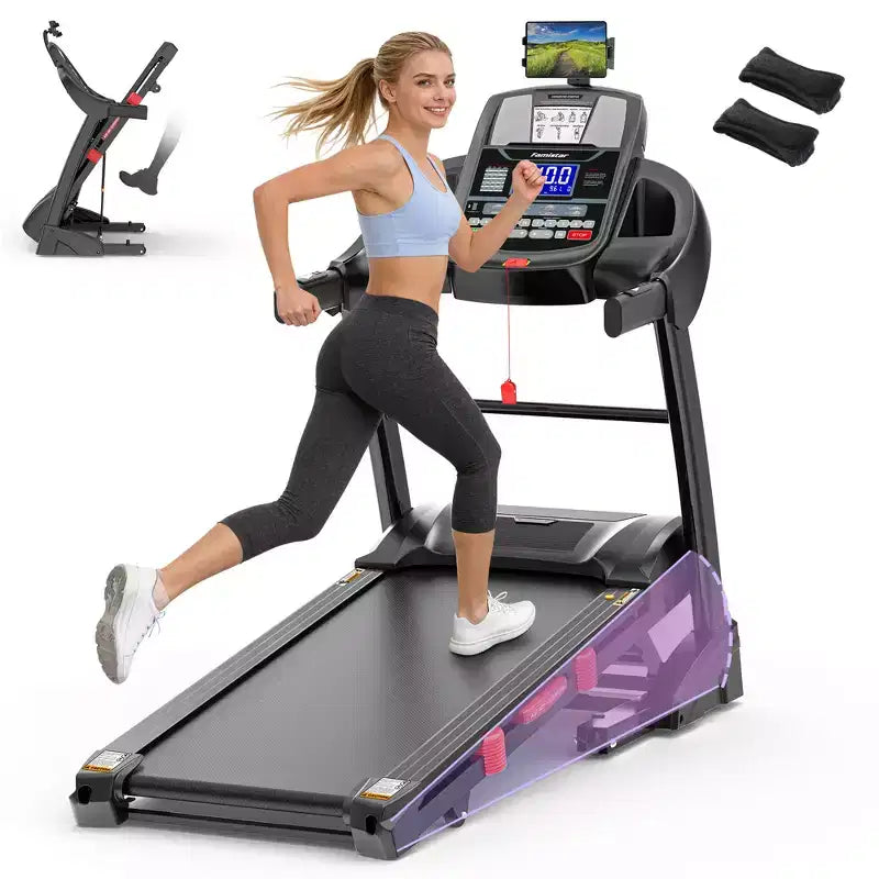 Tapis de course à moteur sans balais 5,0 CV avec inclinaison automatique de 20 %, capacité de poids de 180 kg robuste, vitesse élevée de 19 km/h