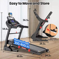 Tapis de course pliable 5CV pour la maison avec inclinaison automatique de 20 % et vitesse de 19 km/h, capacité de 180 kg, tapis de course portable, entraînement personnalisé avec application, tapis de course pour la course et la marche