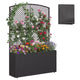 Costway 1/2 PCS 58 Raised Garden Bed with Trellis, Wicker Planter Box with Privacy Screen Brown/Black