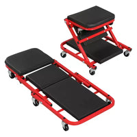 Tabouret de garage roulant Costway 2-en-1 en Z, chariot de mécanicien plat pliant 36