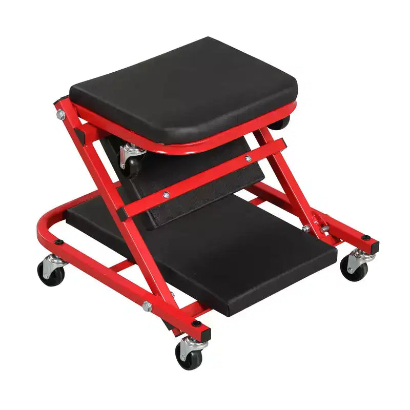 Tabouret de garage roulant Costway 2-en-1 en Z, chariot de mécanicien plat pliant 36