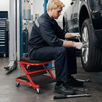 Tabouret de garage roulant Costway 2-en-1 en Z, chariot de mécanicien plat pliant 36