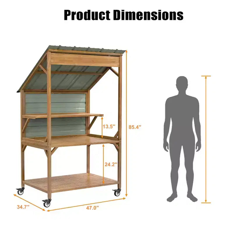 GDLF Farm StandÉtal de ferme en bois avec toit en métal pour décoration de ferme, événements et présentation de petite entreprise