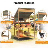 GDLF Farm StandÉtal de ferme en bois avec toit en métal pour décoration de ferme, événements et présentation de petite entreprise