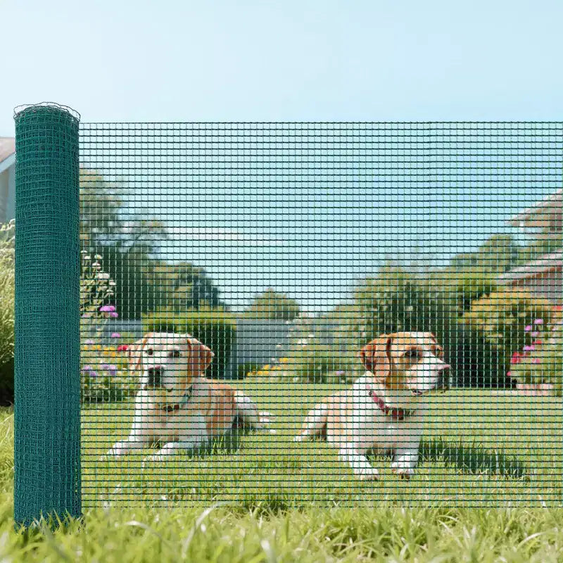 VEVOR Clôture temporaire avec poteaux, grillage en maille plastique 3 x 164 pi, filet de clôture de sécurité de jardin avec piquets à double pointe et haubans, vert