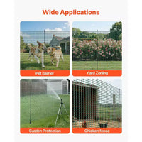 VEVOR Clôture temporaire avec poteaux, grillage en maille plastique 3 x 164 pi, filet de clôture de sécurité de jardin avec piquets à double pointe et haubans, vert