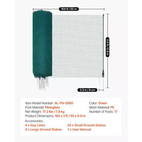 VEVOR Clôture temporaire avec poteaux, grillage en maille plastique 3 x 164 pi, filet de clôture de sécurité de jardin avec piquets à double pointe et haubans, vert