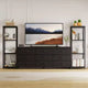 TV Stand for TVs up to 75-inch,Industrial Entertainment Center with 6 Fabric Drawers&Two 4-Tier Storage Shelves,Media Console for Living Room&Bedroom