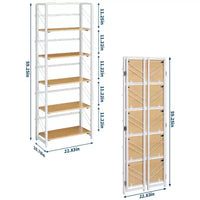 Étagère pliante 4/5 niveaux - bibliothèque industrielle gain de place sans assemblage pour bureau à domicile