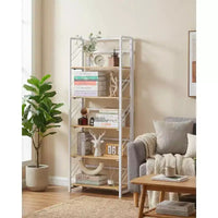 Étagère pliante 4/5 niveaux - bibliothèque industrielle gain de place sans assemblage pour bureau à domicile
