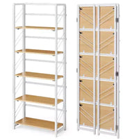 Étagère pliante 4/5 niveaux - bibliothèque industrielle gain de place sans assemblage pour bureau à domicile