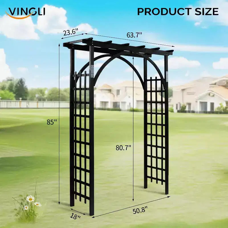 VINGLI Tonnelle en bois 85in, arche de mariage pour cérémonie, treillis en bois pour plantes grimpantes, pergola décor de Noël